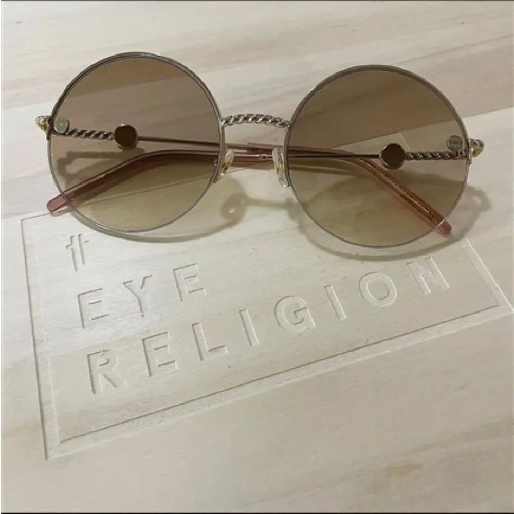 Elie Saab 085 Gold Frame Sunglasses with Brown Lenses